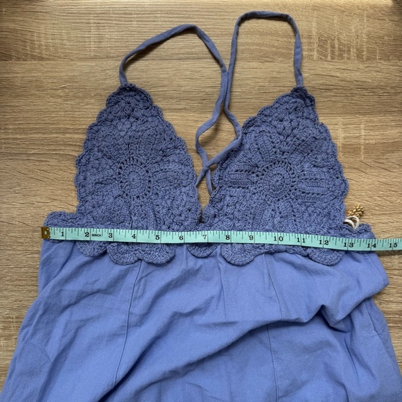 NWT Free People Lovey Maxi Dress Long Crochet Lace Summer Spring Purple Cotton - Picture 4 of 14